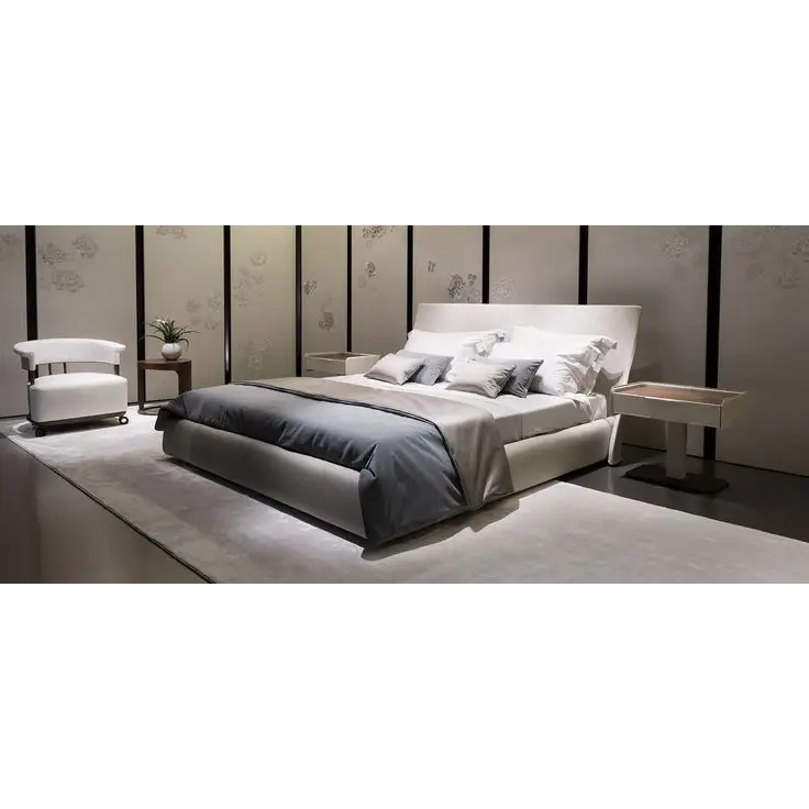 Italian Minimalist Simple Modern High End Bed Frame - Bed - 200cm - Bedroom