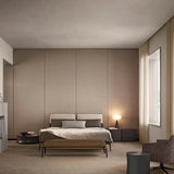 Italian Modern Minimalist High End Bed Frame - Beige - Bedroom