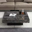 Italian Square Marble Stainless Steel Base Coffee Table - 80cm - Multifunctional coffee table