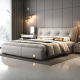 Italian Upholstered Storage High Backrest Double Bed Frame - Bedroom