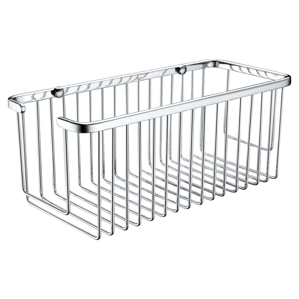 Chrome rectangular grid soap dish for bathroom in polished chrome finish