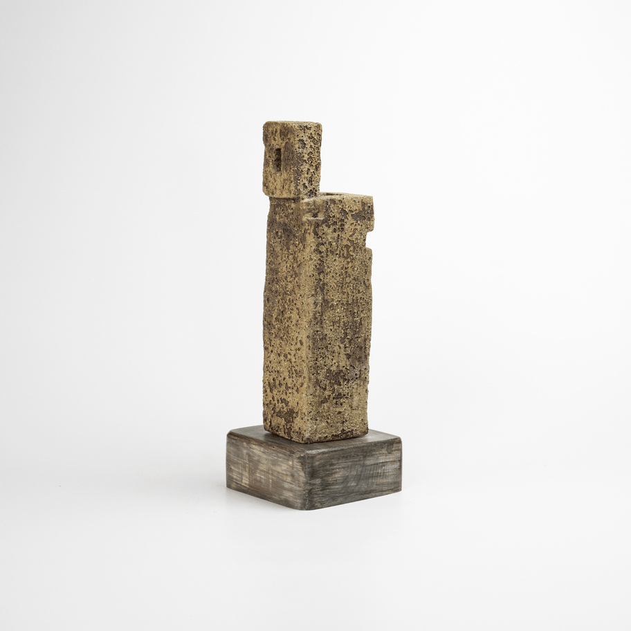 Japanese Brown Author Glaze Reactive Sculpture - Japanese Sculpture