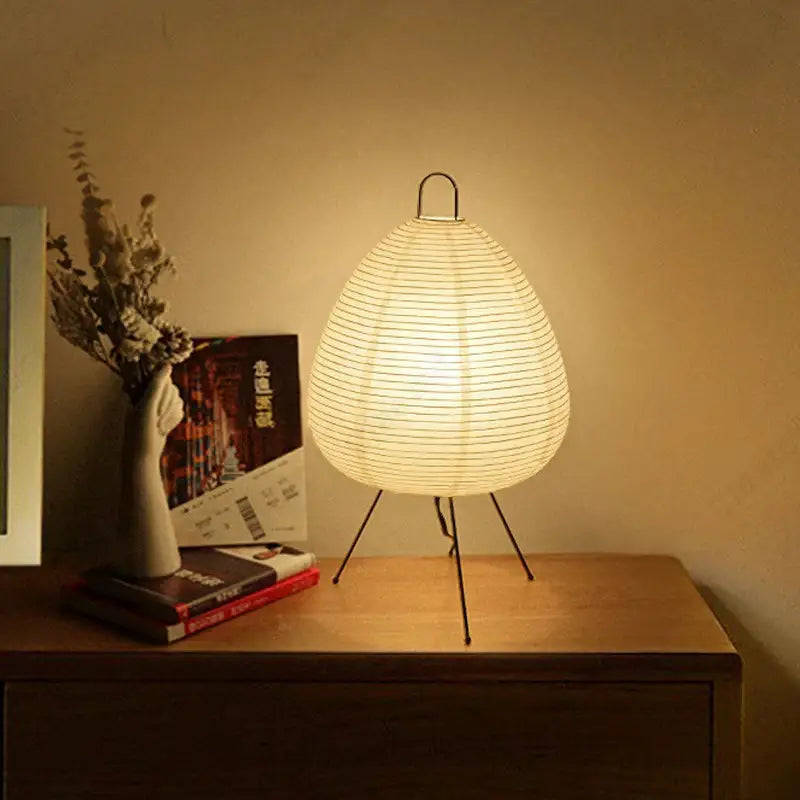Japanese Oval Standing Paper Table Lamp - Lamp