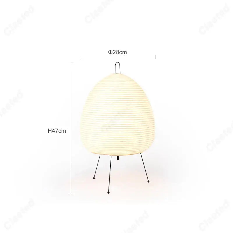 Japanese Oval Standing Paper Table Lamp - Lamp