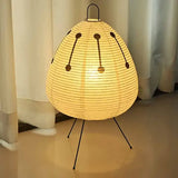 Japanese Oval Standing Paper Table Lamp - EU plug / Yellow / 3 Colors Light - Lamp