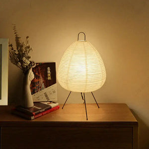Japanese Oval Standing Paper Table Lamp - Lamp