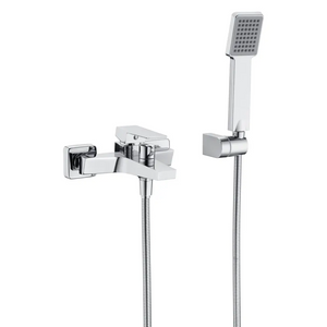 Chrome Single Handle Shower Kit Modern Minimalist Design, main product view