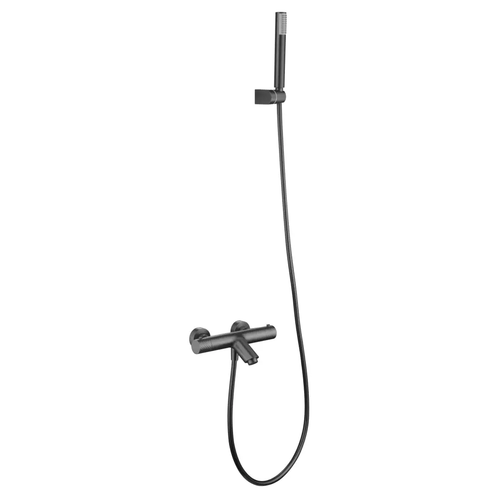 Kit Bath/Shower Thermostatic Genoa Black Gun Metal | IMEX - Shower Set