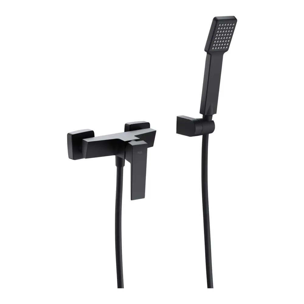 Matte Black Single-Lever Shower Kit Modern Design
