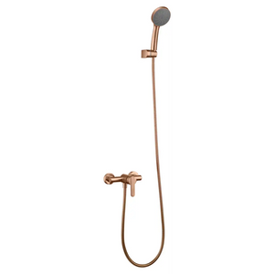 Roma Brushed Rose Gold Single Handle Shower Kit, main product view