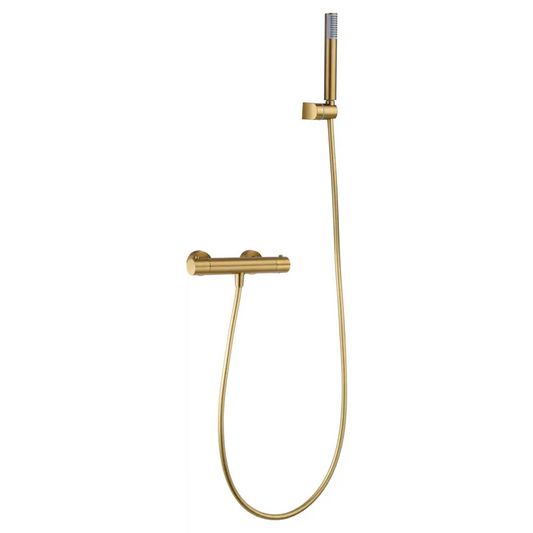 Kit Shower Thermostatic Monza Brushed Gold | IMEX - Shower Set