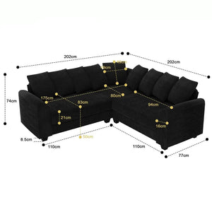 L Shaped Corner Modular Cushion Sofa - Sofa