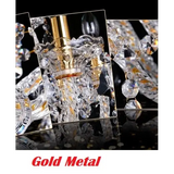 Large Crystal Tears Chandelier Lamp - 6 Arm Lights / Gold Transparent / Without Bulbs - Chandelier