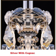 Large Crystal Tears Chandelier Lamp - 6 Arm Lights / Silver with cognac / Without Bulbs - Chandelier
