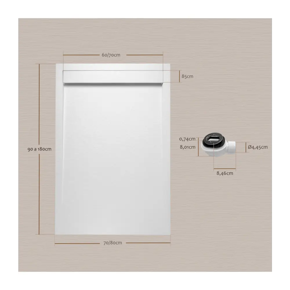 Large Shower Tray Slate Texture - Bathroom