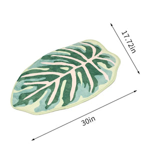 Leaf Shaped Soft Anti Slip Washable Carpet Bath Mat - 17.72 inch X 30 inch - Foot Mat