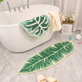 Leaf Shaped Soft Anti Slip Washable Carpet Bath Mat - Foot Mat