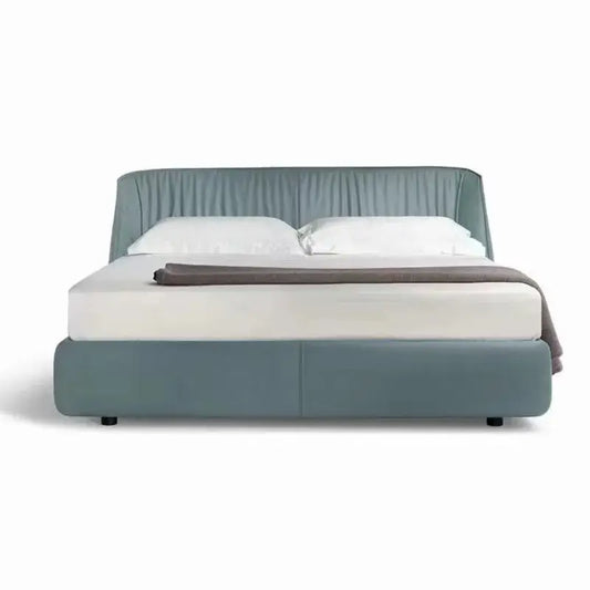 leather master bedroom high-end design bed modern - Burgundy / 1.8 2 meters