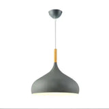LED Colored Wooden Pendant Light Lamp - Grey / Dia-24cm 1pcs / No Bulb - Pendant Lamp