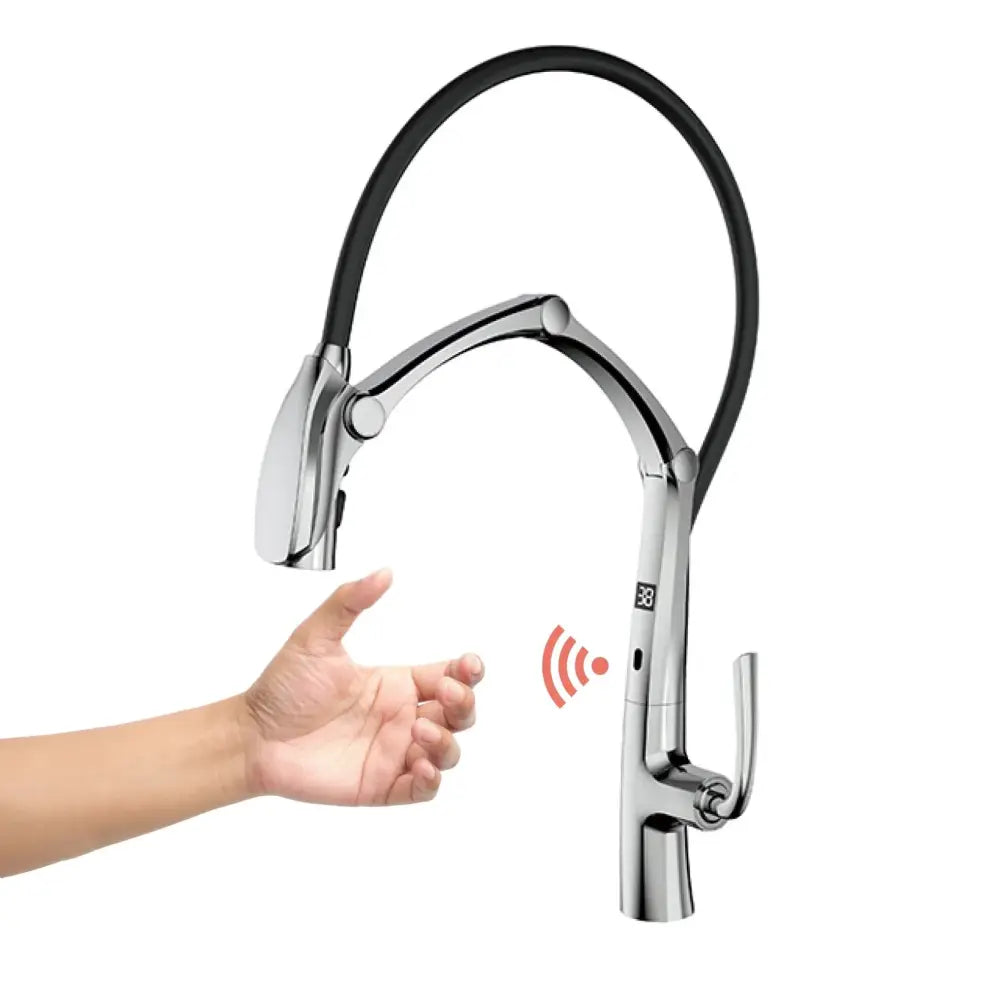 LED Display Sensor Pull Out 3 Function Spray Touchless - Chrome T / G1/2 - Faucets