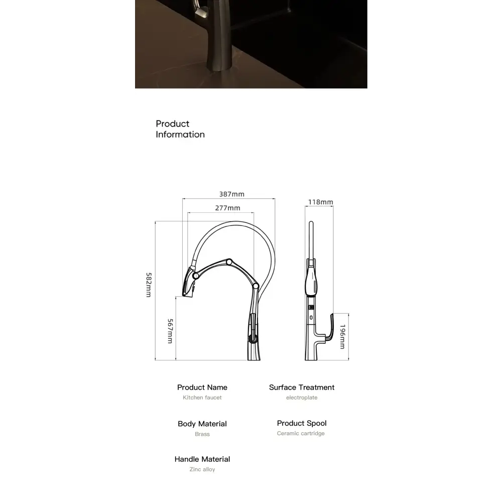 LED Display Sensor Pull Out 3 Function Spray Touchless - Faucets
