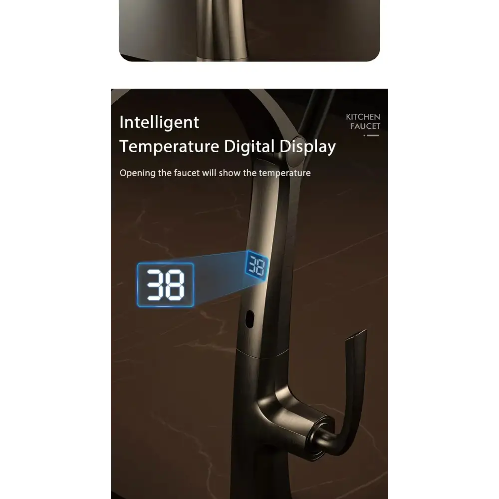 LED Display Sensor Pull Out 3 Function Spray Touchless - Faucets