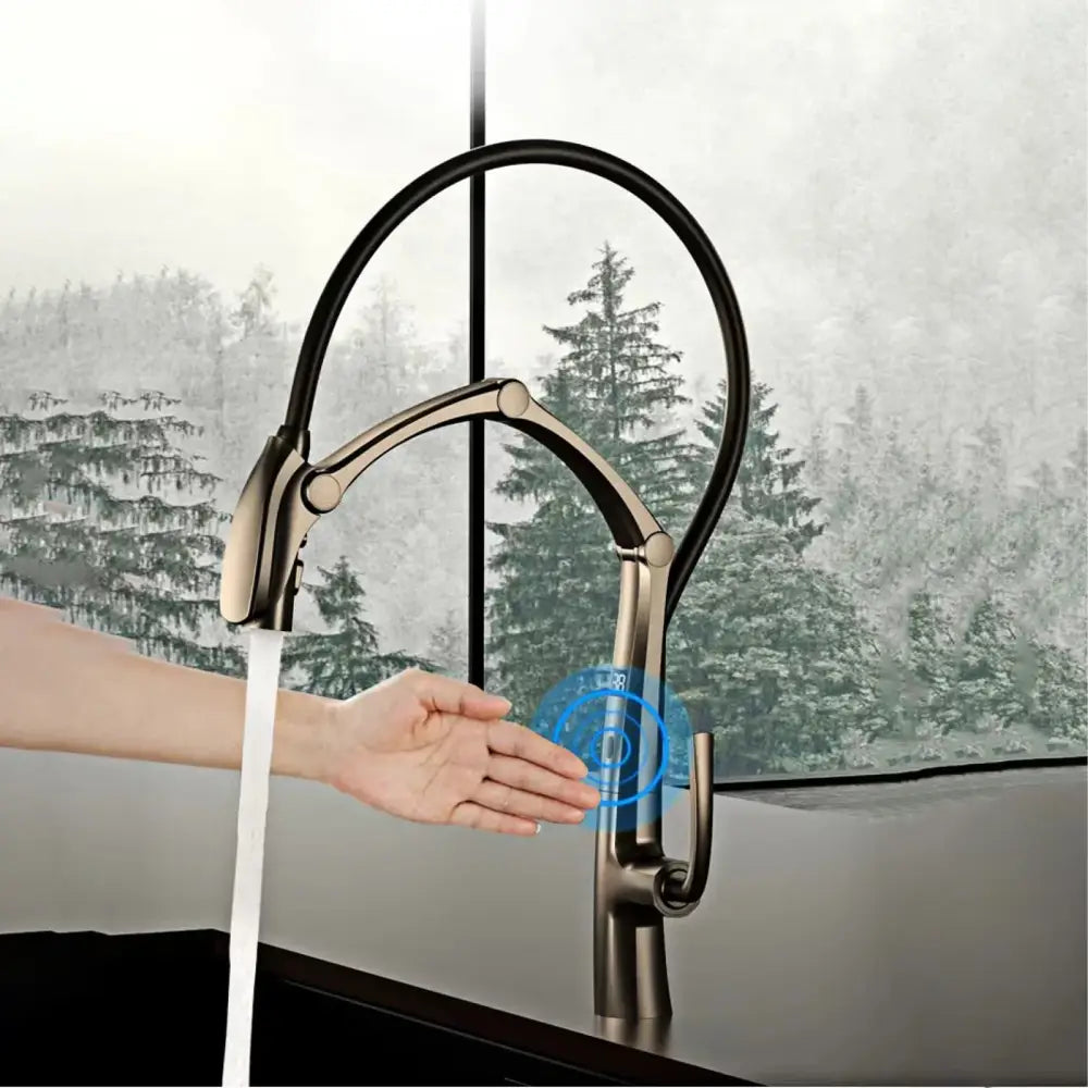 LED Display Sensor Pull Out 3 Function Spray Touchless - Faucets