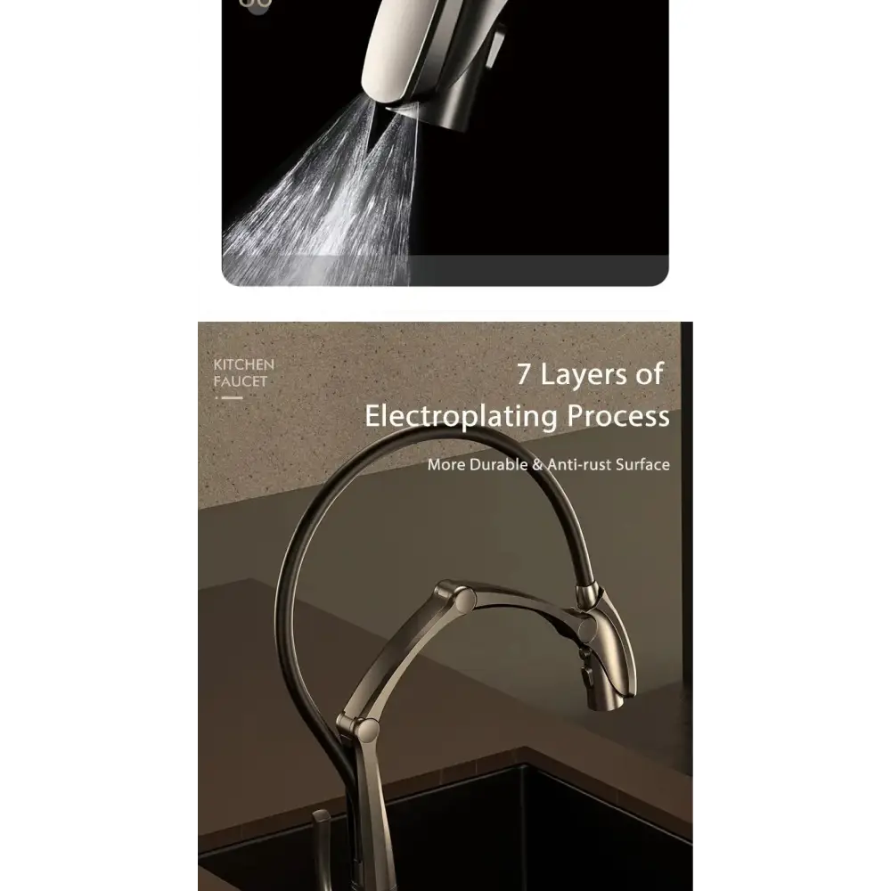 LED Display Sensor Pull Out 3 Function Spray Touchless - Faucets