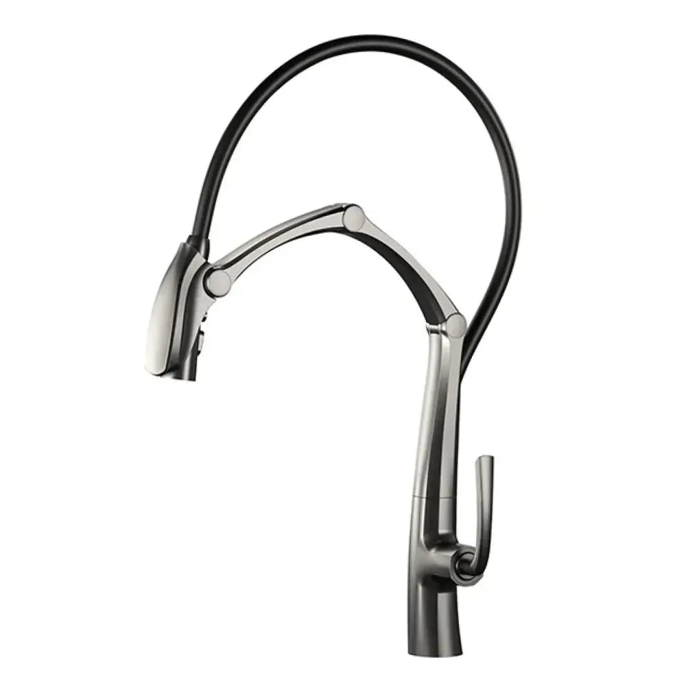 LED Display Sensor Pull Out 3 Function Spray Touchless - brushed Grey / G1/2 - Faucets