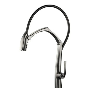 LED Display Sensor Pull Out 3 Function Spray Touchless - brushed Grey / G1/2 - Faucets