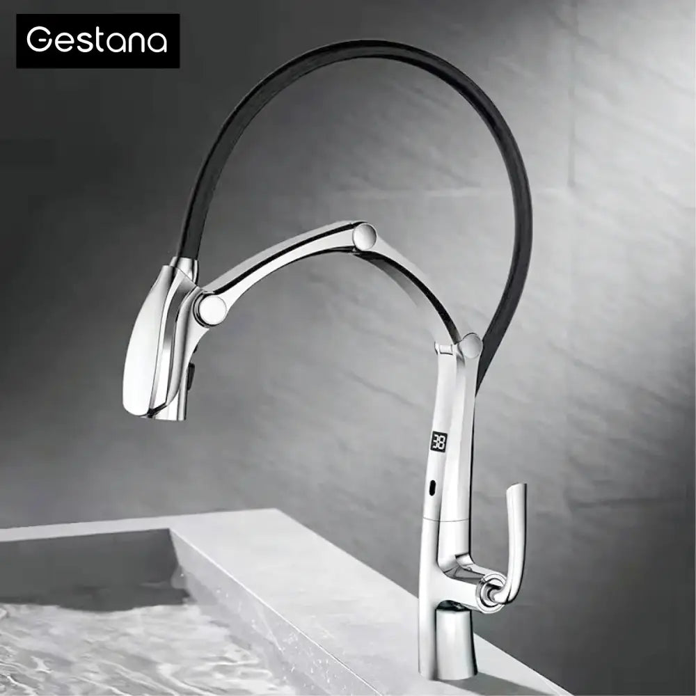 LED Display Sensor Pull Out 3 Function Spray Touchless - Faucets