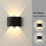 LED Modern Up Down Wall Mount Light Lamp - Black - 4W / Warm White (2700-3500K) / No Waterproof - Lamps