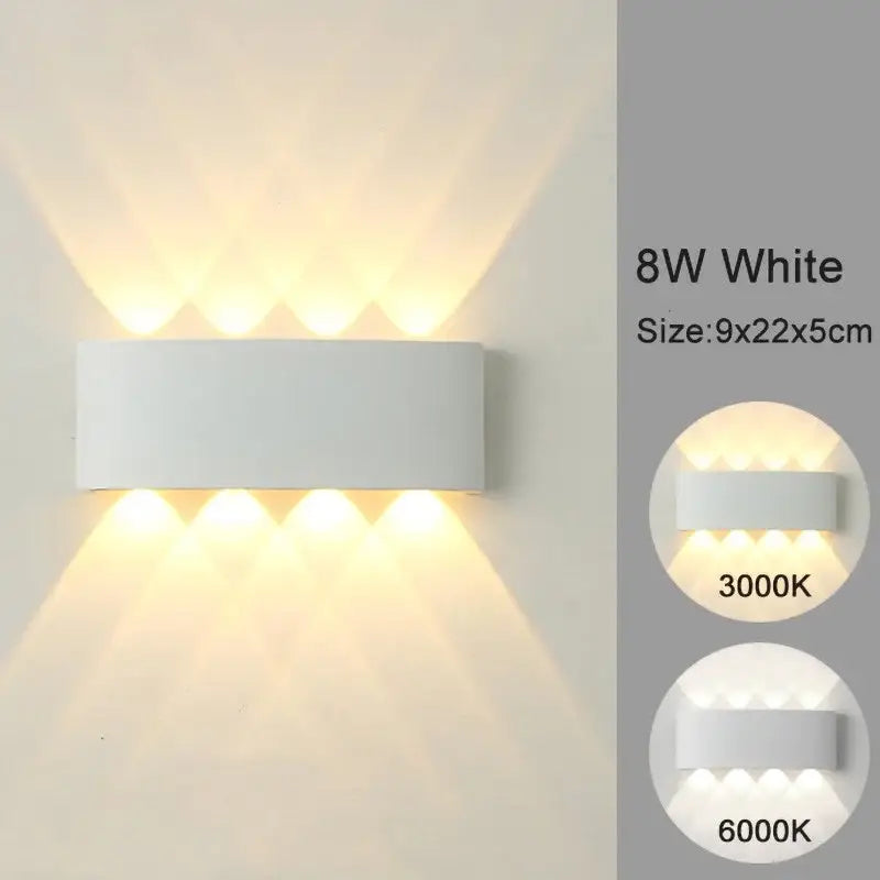 LED Modern Up Down Wall Mount Light Lamp - White - 8W / Warm White (2700-3500K) / No Waterproof - Lamps