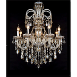 Long Crystal Luxury Chandelier Lamp - 6 Lights 60cmx85cm / Cognac Silver - Chandelier