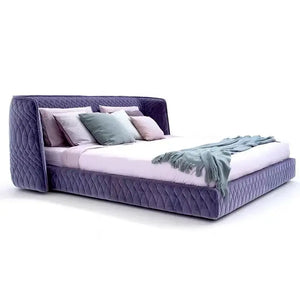 Luxury Velvet Upholstered Queen King Bed Frame - Bedroom