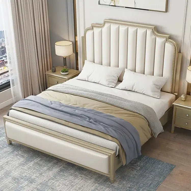 Luxury Vintage Wood Bed Frame - 150 x 200 cm - Bedroom
