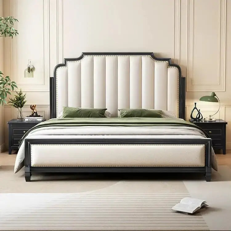 Luxury Vintage Wood Bed Frame - Bedroom