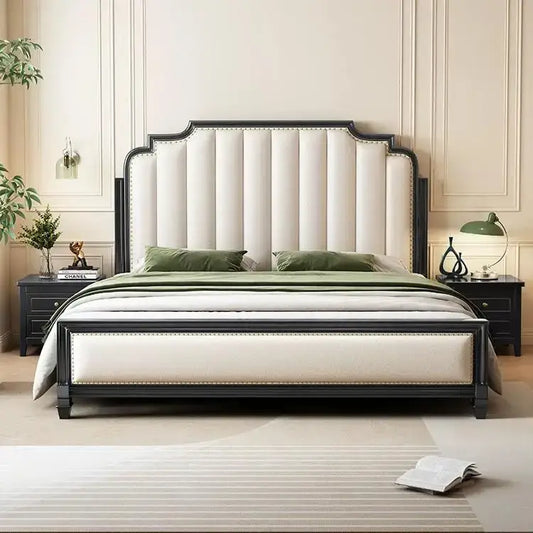 Luxury Vintage Wood Bed Frame - Bedroom