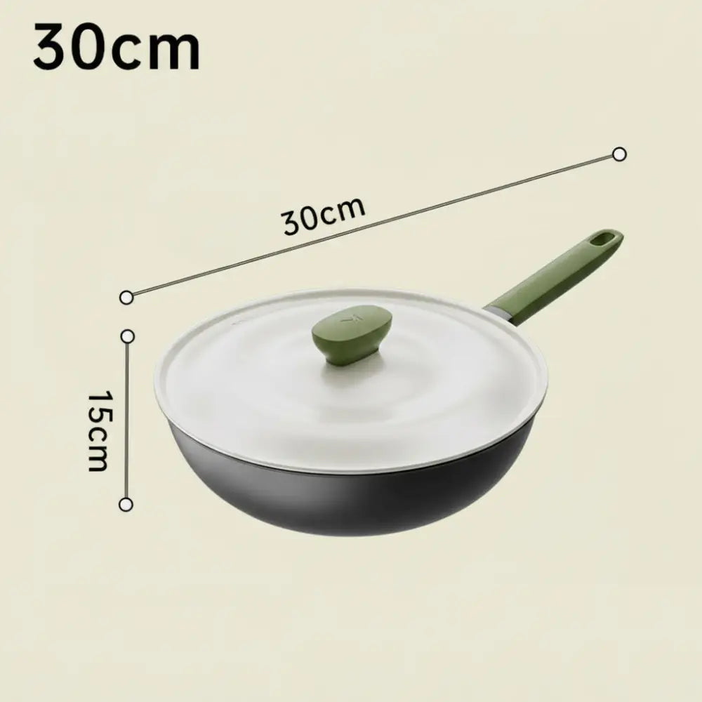 Matcha Uncoated Flat Bottom Non Stick Frying Pan - 30cm - Cookware set