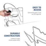 Metal Hanging Pot Lid Rack Kitchen Storage Organizer - Silver - Kitchen Essentials