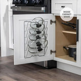 Metal Hanging Pot Lid Rack Kitchen Storage Organizer - Silver - Kitchen Essentials
