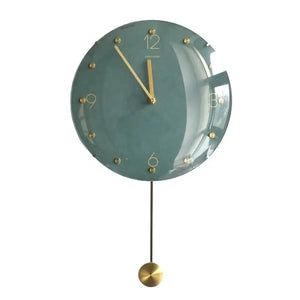 Nordic metal pendulum wall clock 30cm modern vintage design in bright colors