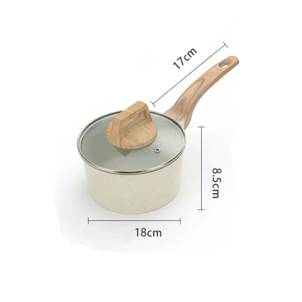 Mini Non Stick Aluminum Alloy Lightweight Pot - White Pot - 18cm - Cookware set
