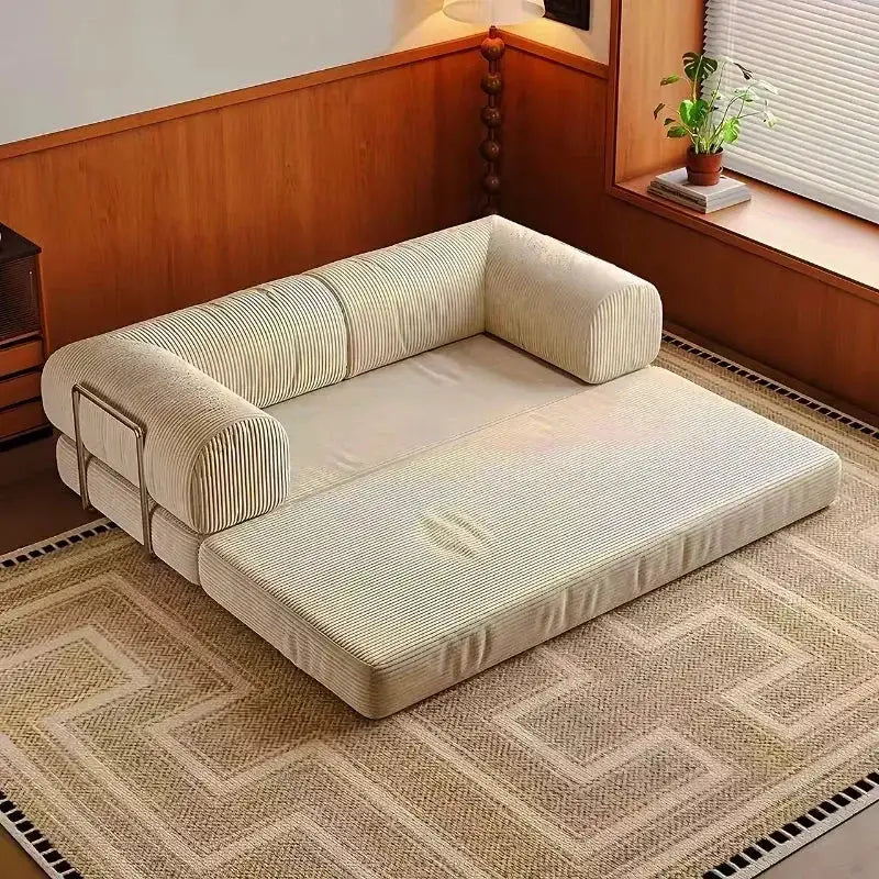 Minimalist Corduroy Foldable Bed Sofa - Sofa