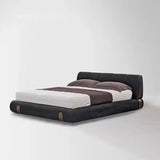 Minimalist Luxury Cloud Headboard Floor Bed Frame - Bedroom