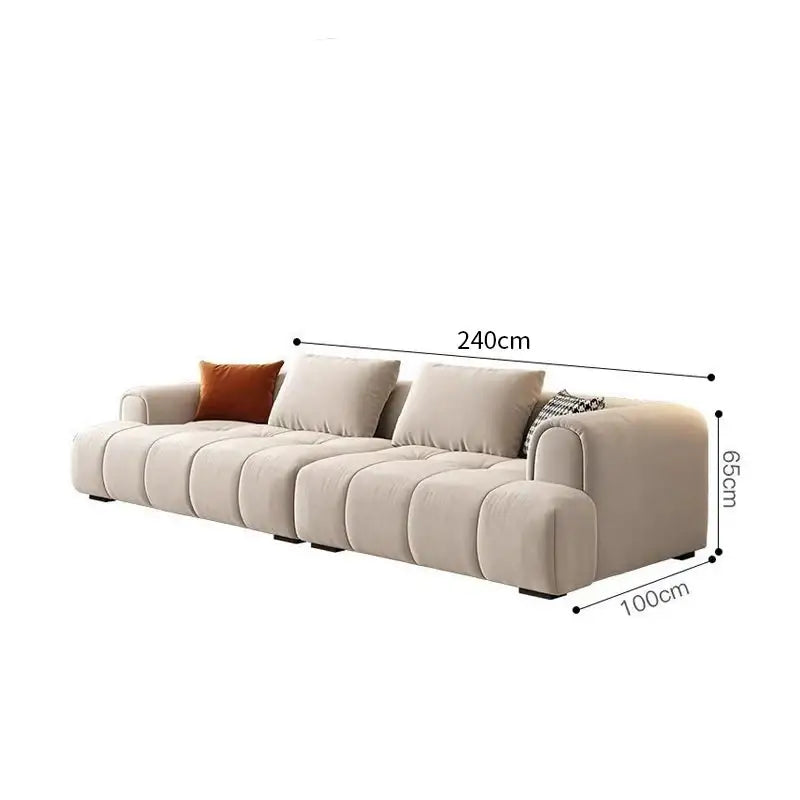 Minimalist Modern Cloud Puff L Shaped Sectional Sofa - Beige - Sofa