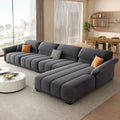 Minimalist Modular Velvet Sectional Compressed Sofa - Compressed Sofa