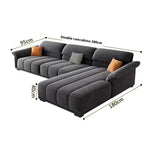 Minimalist Modular Velvet Sectional Compressed Sofa - 280 x 95 x 40 x 180 cm - Compressed Sofa