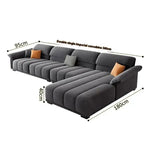 Minimalist Modular Velvet Sectional Compressed Sofa - 360 x 95 x 40 x 180 cm - Compressed Sofa