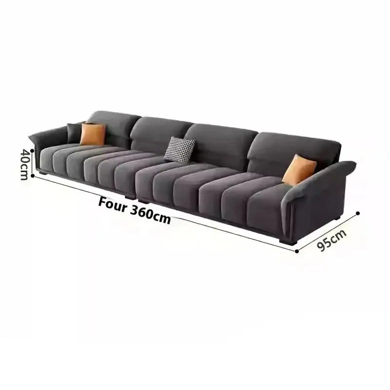 Minimalist Modular Velvet Sectional Compressed Sofa - 360 x 95 x 40 cm - Compressed Sofa
